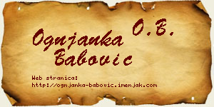 Ognjanka Babović vizit kartica